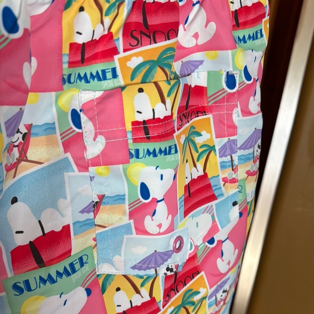 Zara x Peanuts Snoopy Swim Trunks Shorts Multicolor Summer Print Size Large - Picture 10 of 11
